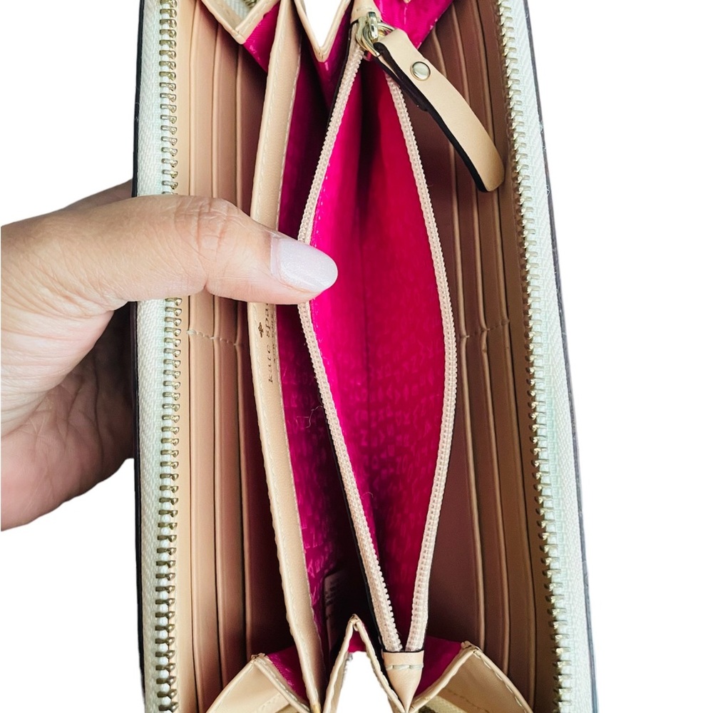 Kate Spade New York Wellesley Neda Zip Around Leather Wallet Ivory - Picture 8 of 8